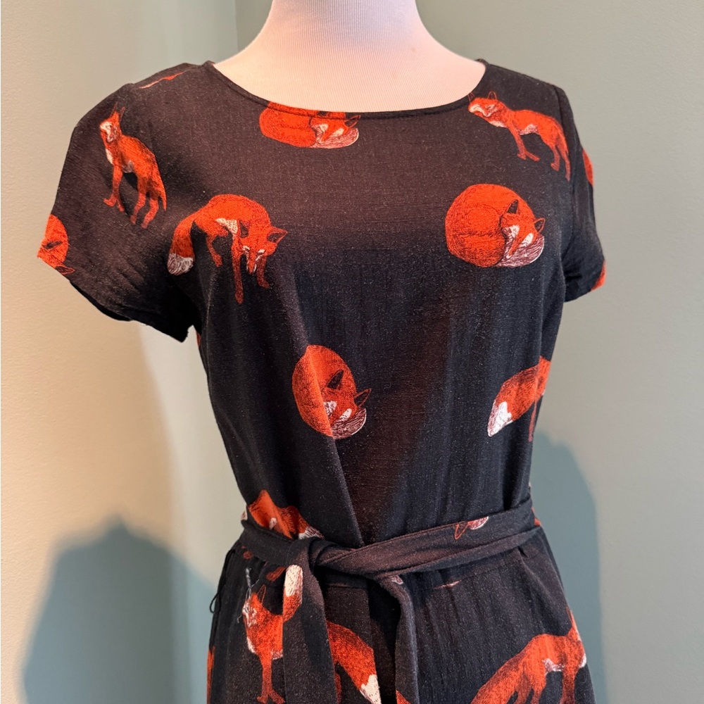 Modcloth Black Jumpsuit with Fox Pattern - Picture 2 of 6